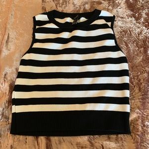black and white stripe tank top size large